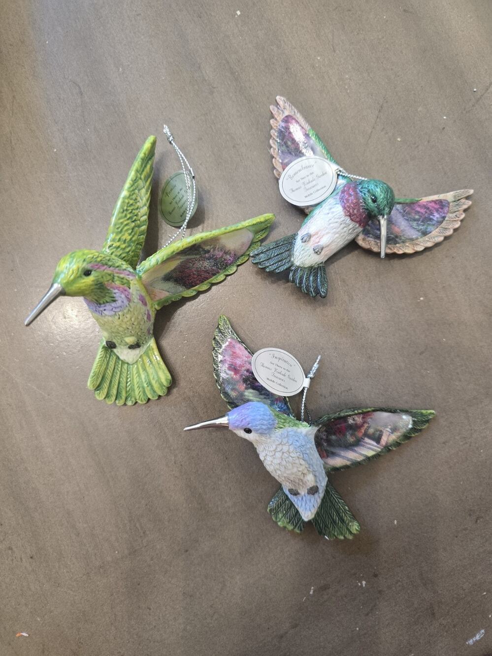 Bradford Editions Thomas Kincade Set Of 3 Hummingbirds With Scenes On Wings